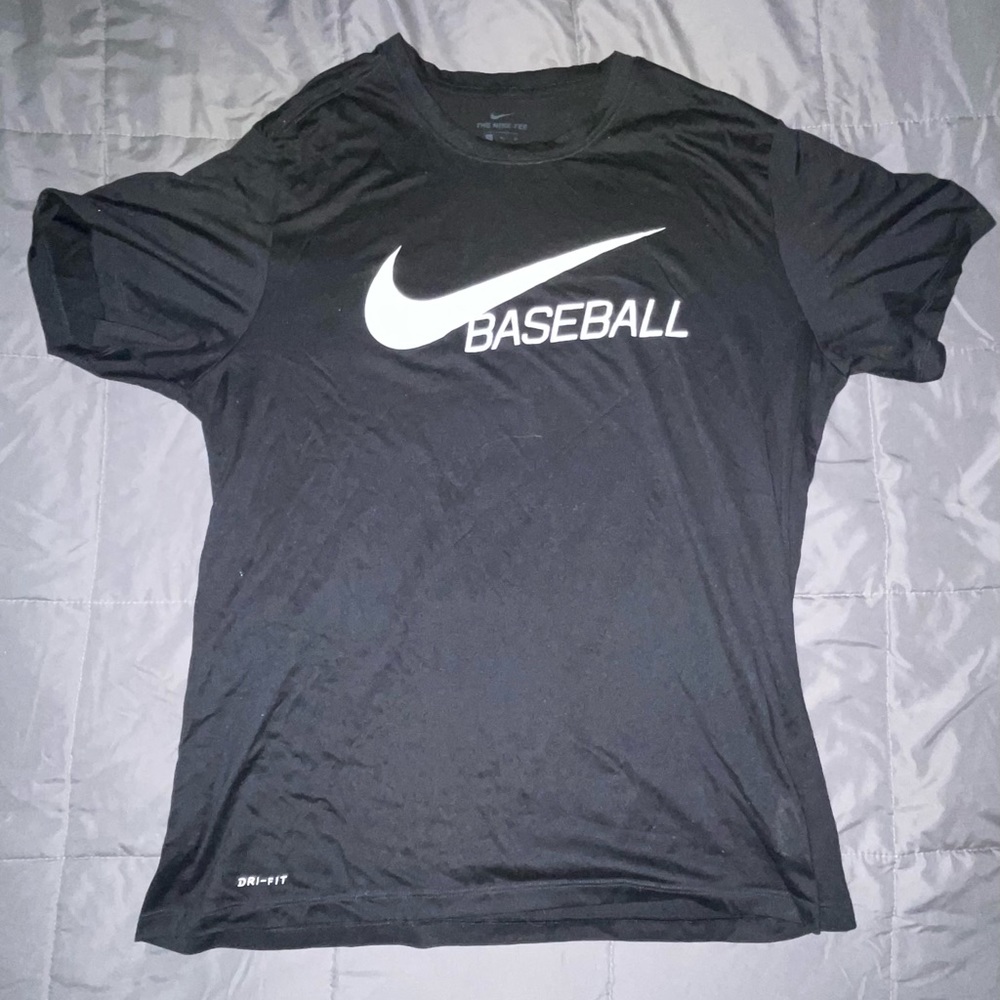 Men’s Black Nike T-Shirt “Baseball” written on the front!